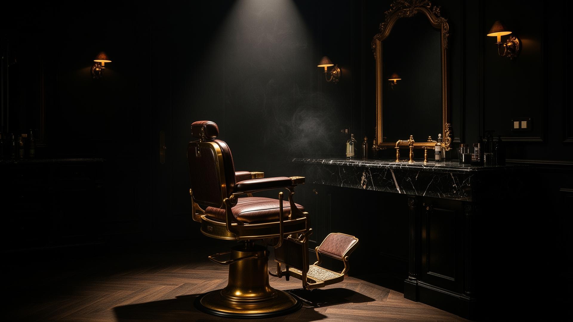 Luxury barber shop interior